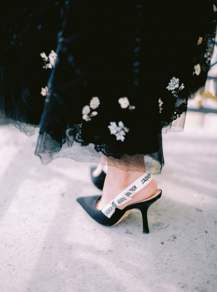 dior shoes for your engagement photos in paris