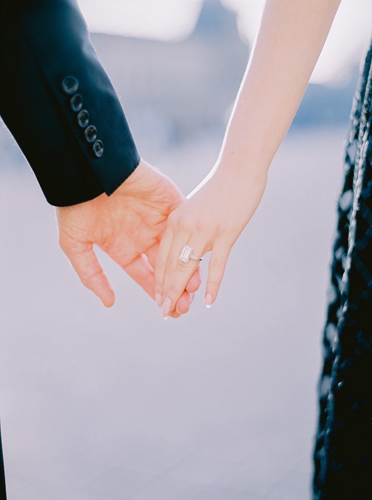 engagement ring in Paris by the paris photographer