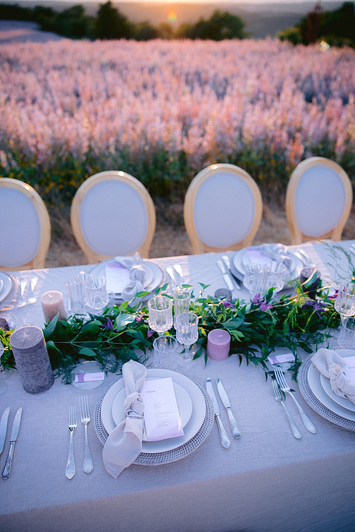 Lavender Dreams ~ French Provencal White Country Table Cloth