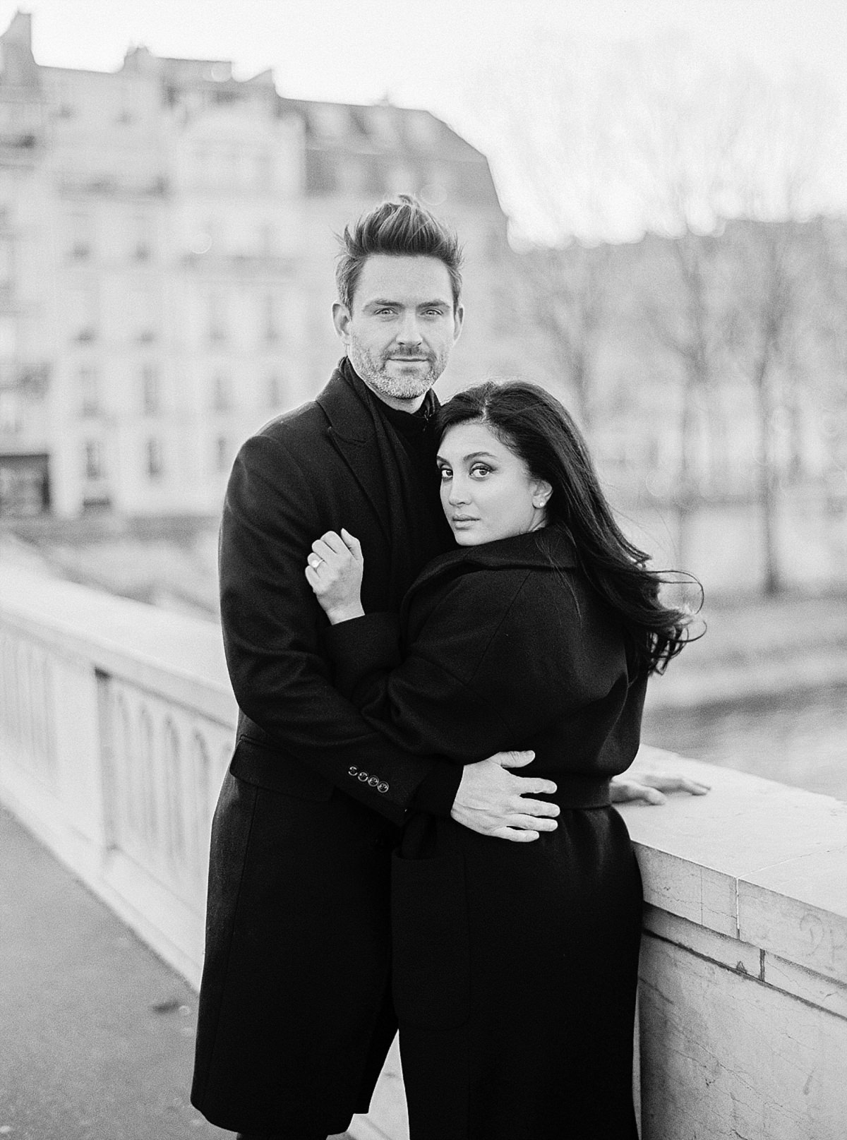 classic black and white portrait of a couple