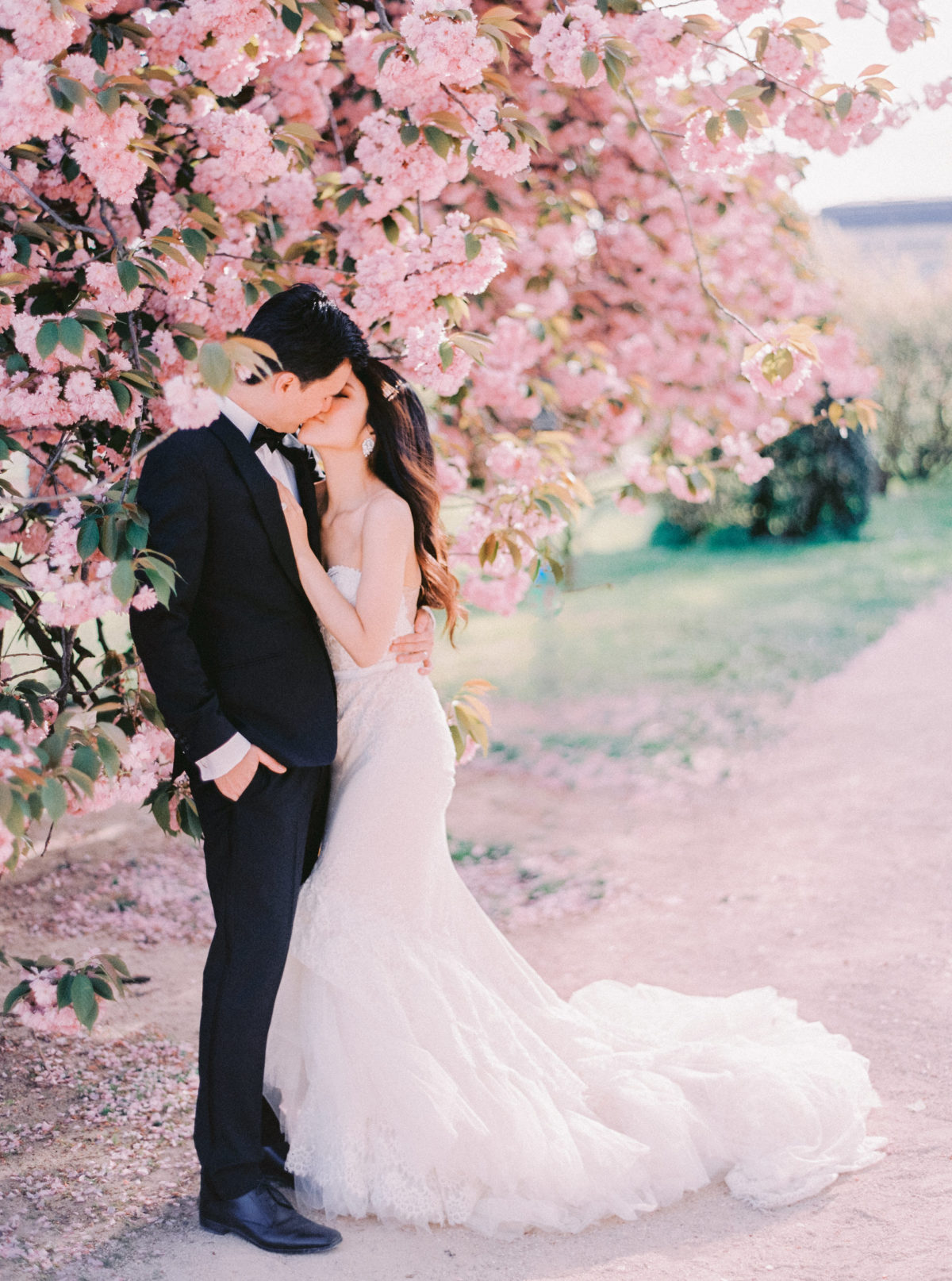 blossom trees paris for pre wedding photos  - Le Secret D'Audrey