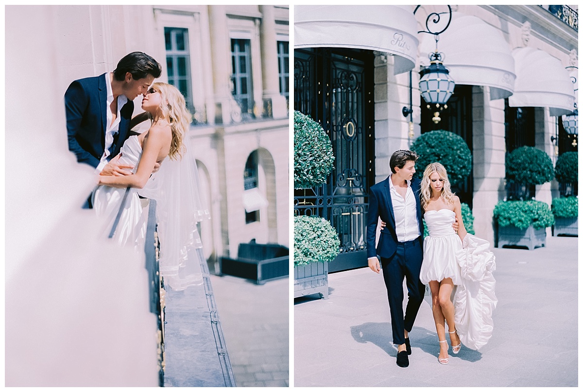 the bride and the groom at the ritz 
