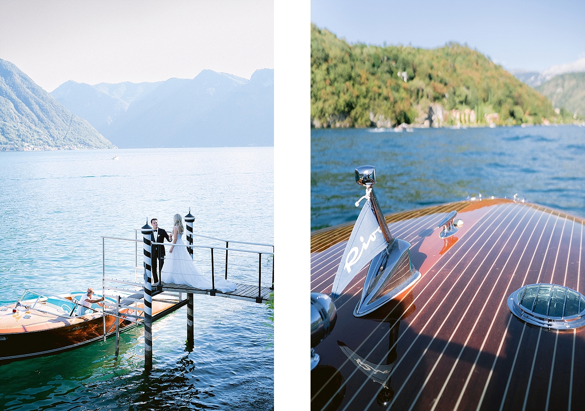 Villa Balbiano Lake como
Luxury wedding 
Photographer lake como 
Bride and groom on a riva boat 