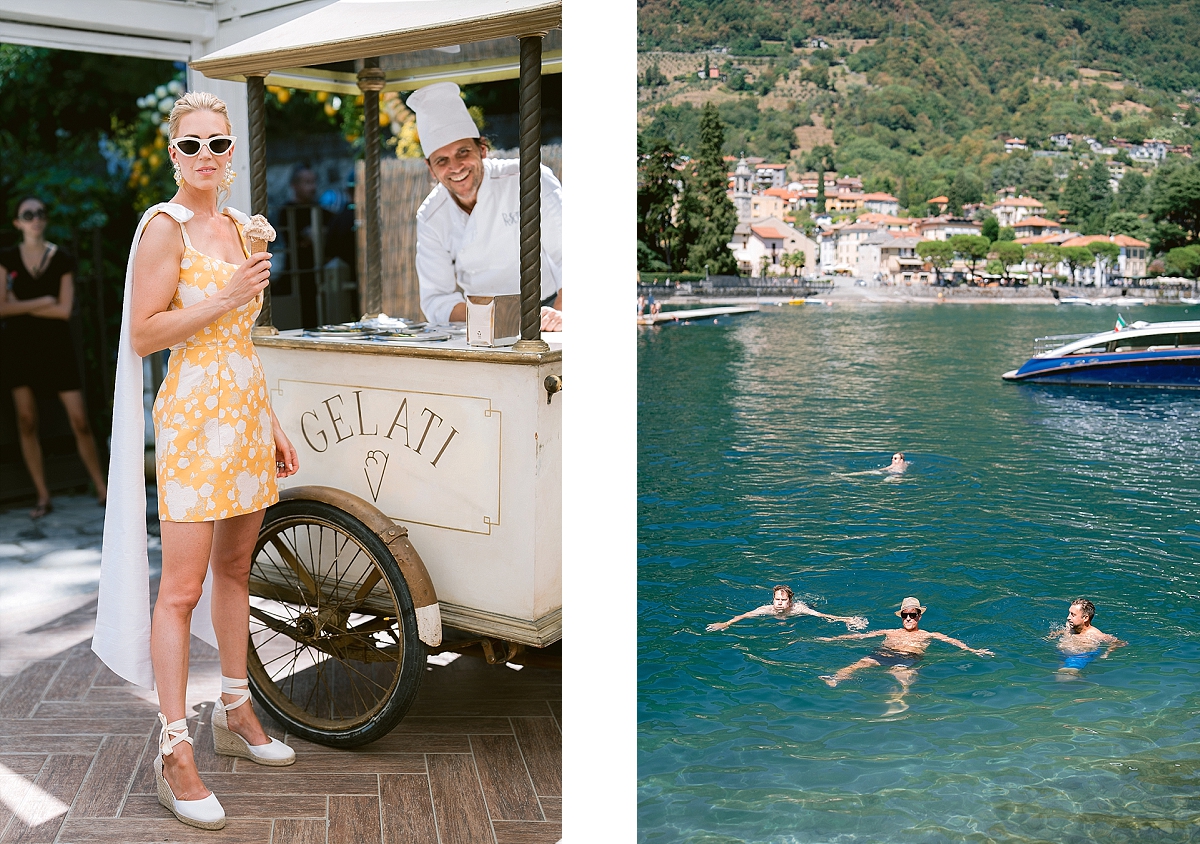 Brunch in a privâtes beach at lake como 
Italian ice cream 