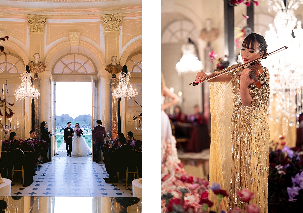 Entrance of the bride and groom at their reception 