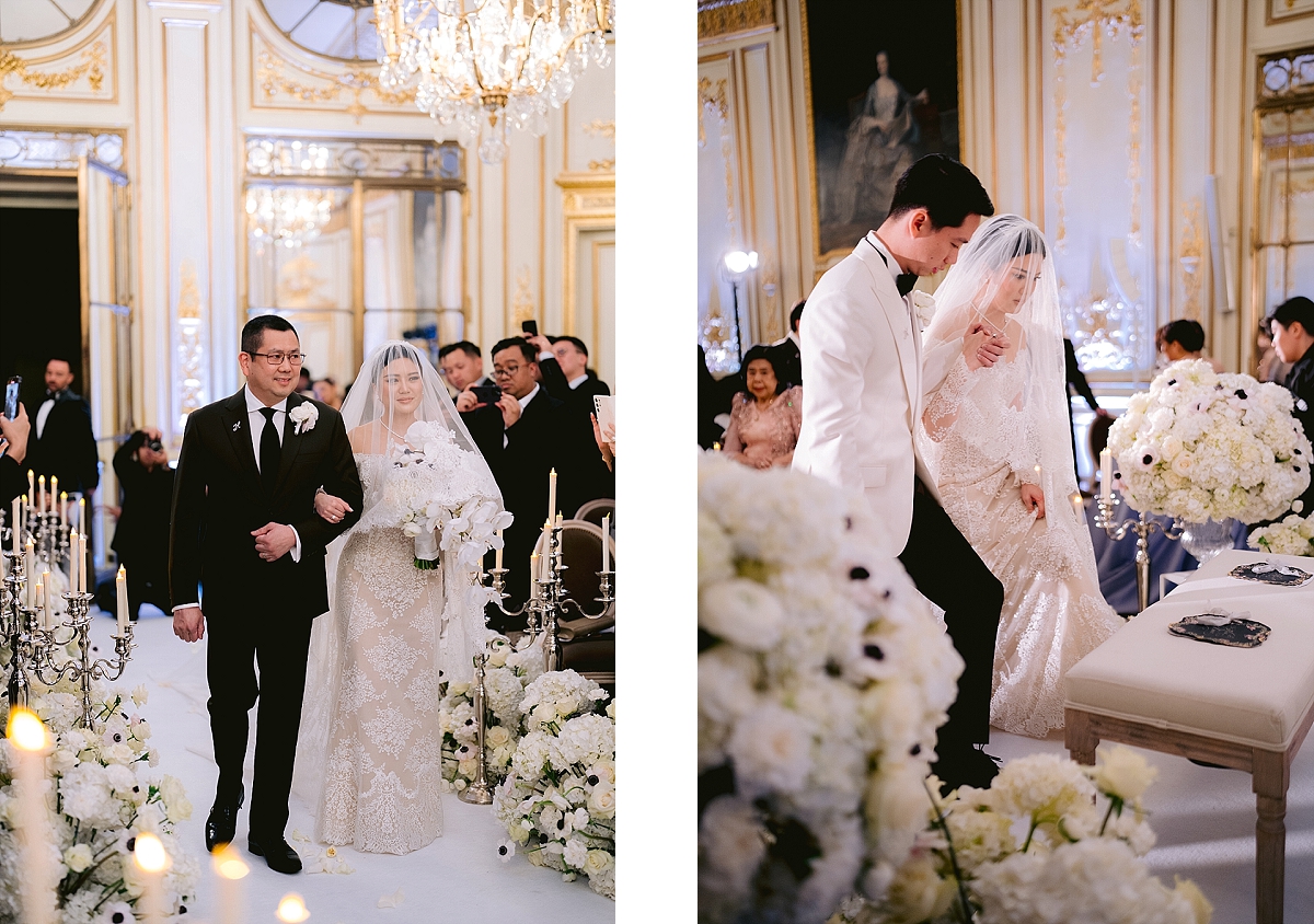 Wedding ceremony of Valencia Tanoesoedibjo & Kevin Sanjaya et le Meurice Paris 