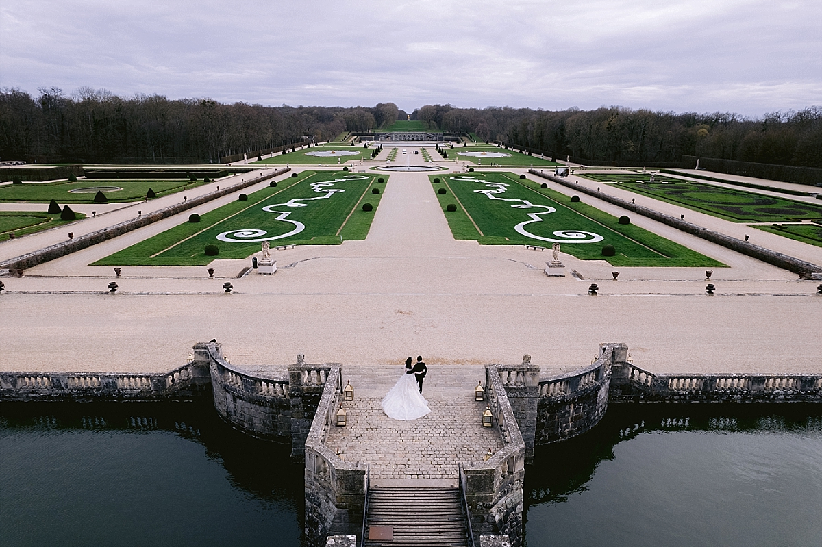 Bride and Groom at their Luxury Wedding at Chateau de Vaux le Vicomte